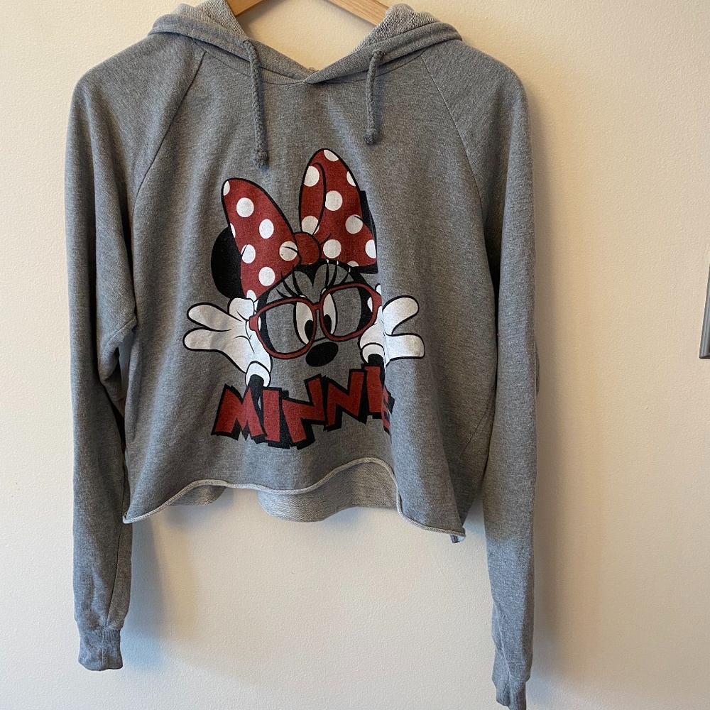 Disney Minnie Mouse Cropped Hooded Sweatshirt